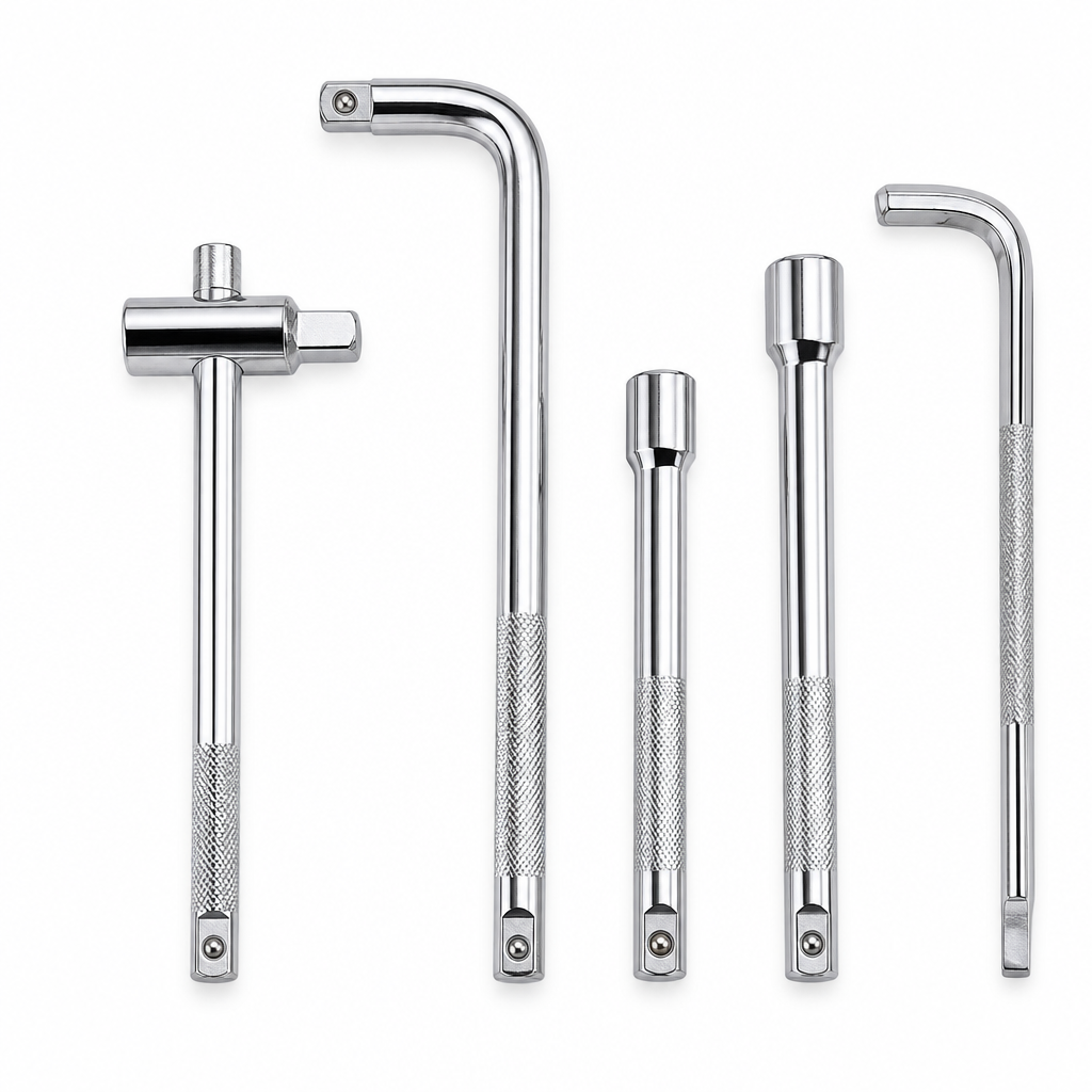 96 Pieces 1/2-Inch Drive Socket Wrench Set, T-Handle, L-Handle, Extension Bars and L-Type Wrench, Silver, 4-Piece
