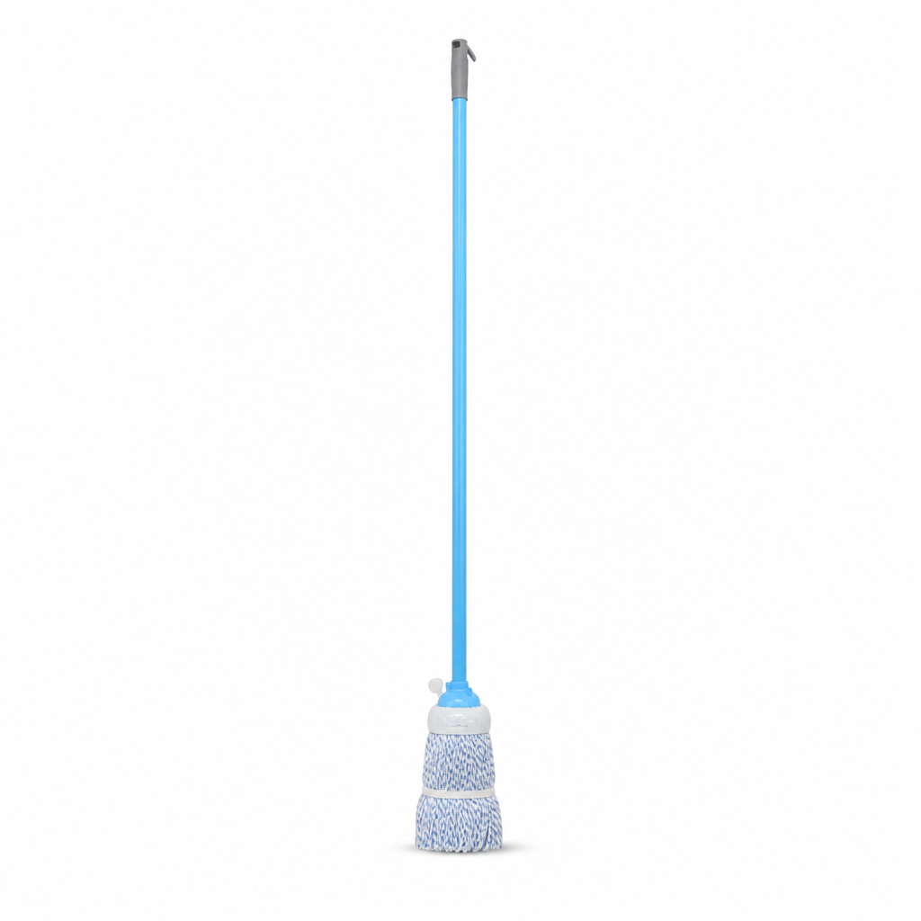 96 Pieces Microfiber Mop with Painted Iron Handle, 120 cm, Blue