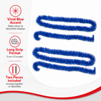 120 Pieces Blue Tinsel Decoration, 5 cm x 12 m, 2 Pieces