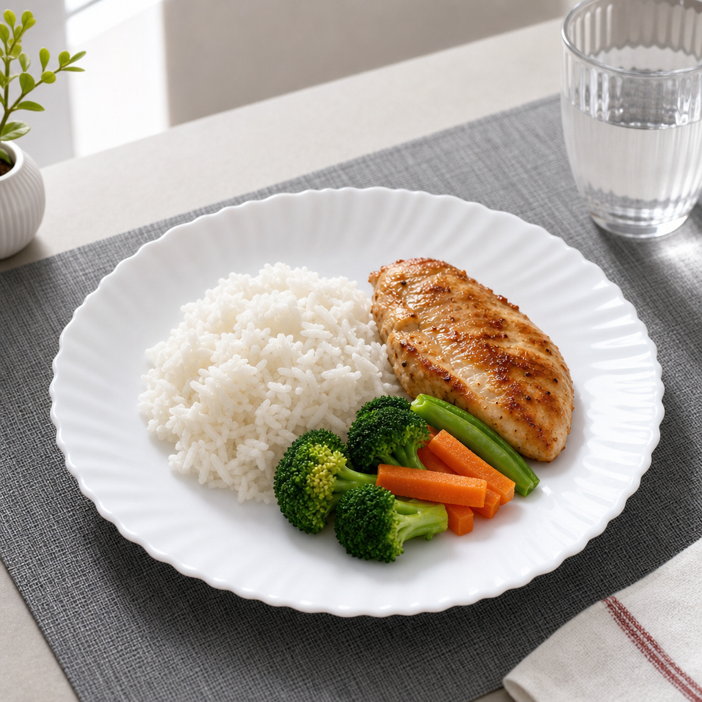 96 Pieces Opal Glass Dinner Plate, Round, 9.5 Inch, White