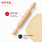 120 Pieces Wooden Rolling Pins, 39 x 4.5 cm, Single Baking Tool with Integrated Handles