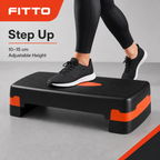 48 Pieces Aerobic Step Platform for Exercise, 68 x 28 cm, Adjustable 10–15 cm
