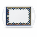 96 Pieces Melamine Rectangular Serving Trays with Handles, 18 Inch, Ornate Border Design
