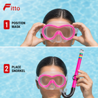 96 Pieces Swimming Mask and Snorkel Set, Pink Water Sports Accessory