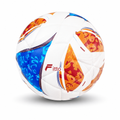 60 Pieces Football Size 3, White with Blue and Orange Pattern, Single Ball for Training and Recreational Play