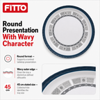 72 Pieces Melamine Round Wavy Serving Trays, 45 cm