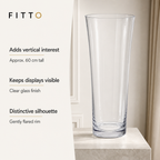 48 Pieces Tall Clear Glass Decorative Vase, Flared Rim, 60 cm