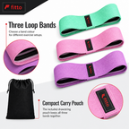 72 Pieces Hip Resistance Bands Set for Exercise and Fitness, 3-Piece Set with Storage Pouch