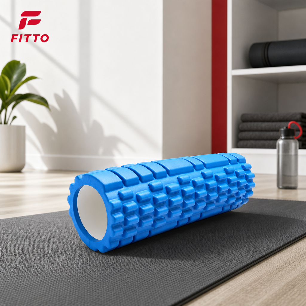 72 Pieces Textured Foam Yoga Roller, 45 cm, Blue