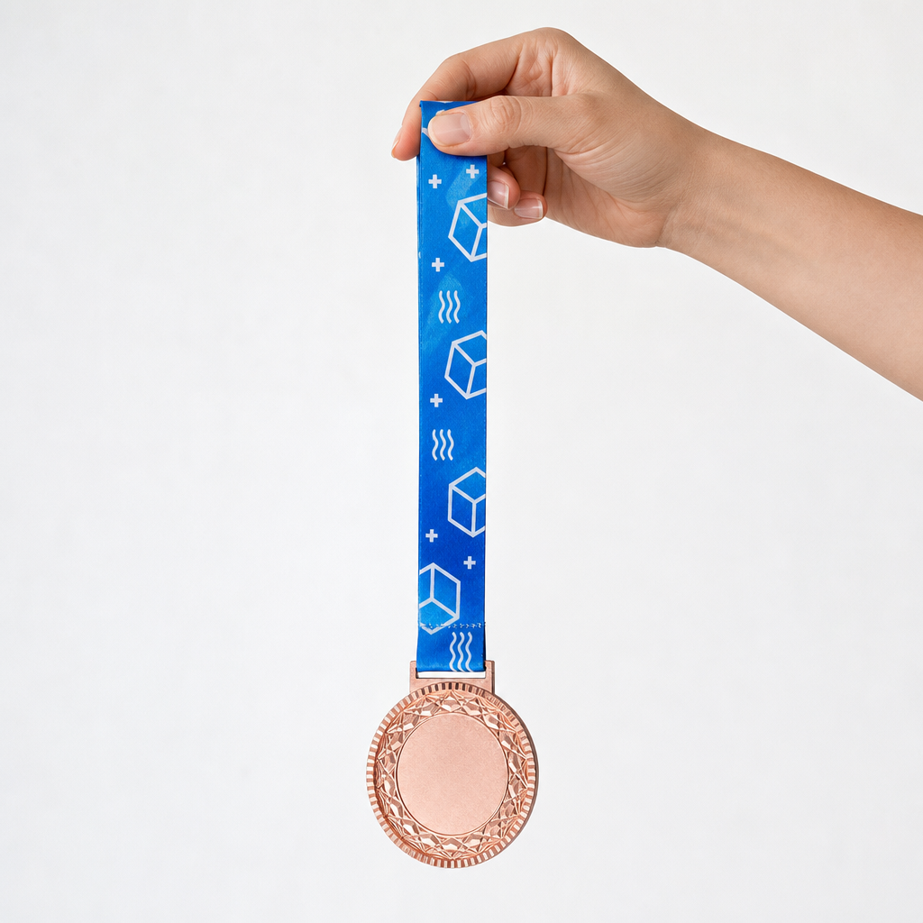 144 Pieces Sports Medal with Ribbon, 4 cm, Single Award Medal for Competitions and Recognition