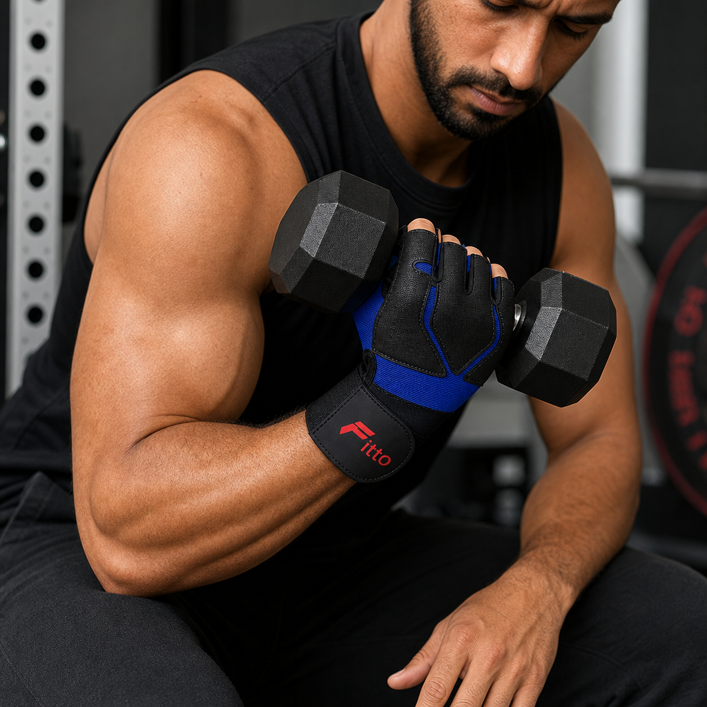 96 Pieces Gym Gloveses with Wrist Support, Fingerless Palm Padding for Weight Lifting, Training and Fitness Workouts