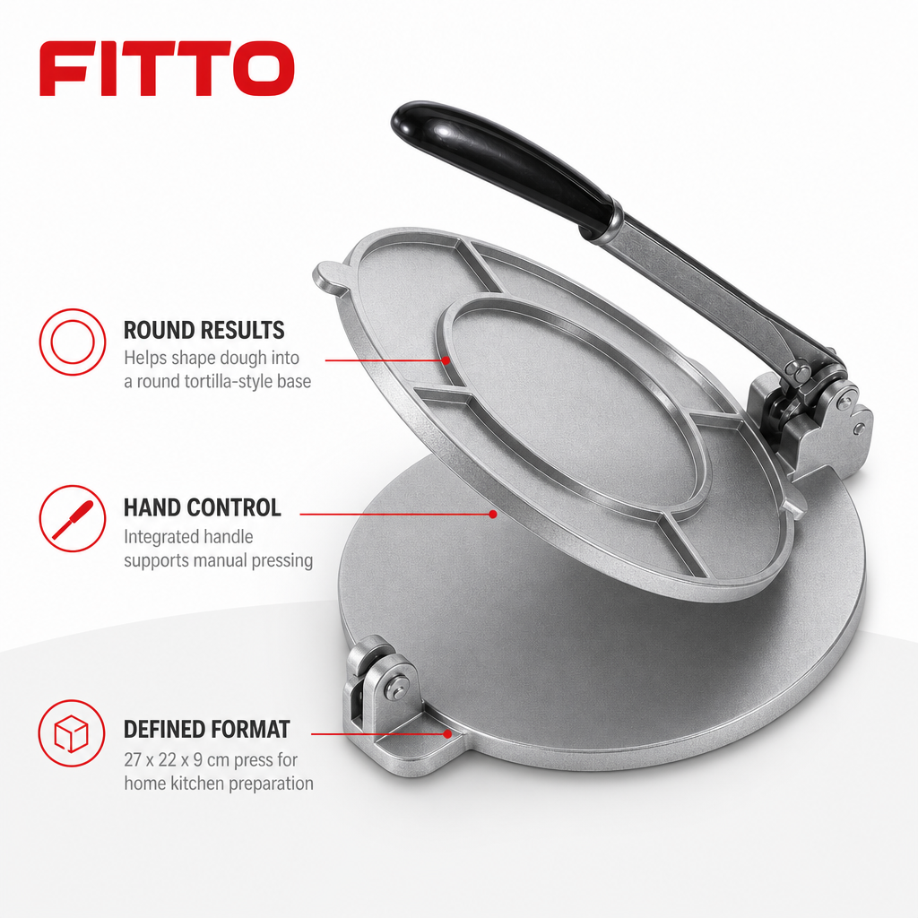 72 Pieces Manual Metal Tortilla Presses with Handle, Round Flatbread Dough Press, 27 x 22 x 9 cm