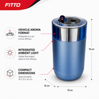 48 Pieces Smart Car Aroma Diffuser with Ambient Light, Blue and Silver Cylindrical Vehicle Fragrance Accessory