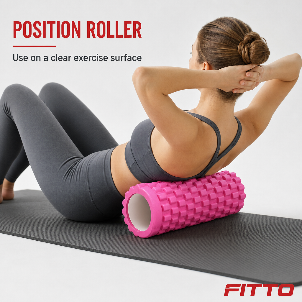 72 Pieces Textured Foam Yoga Roller, 45 cm, Pink