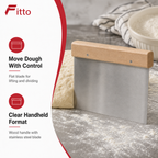 240 Pieces Dough Scrapers, Stainless Steel Blade with Wooden Handle, 8 Inch, Silver and Natural Wood, 1 Piece