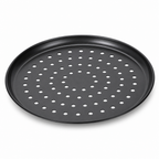 96 Pieces Round Perforated Cake Mold, Carbon Steel Non-Stick Baking Pan, 24 cm, Black, 1 Piece