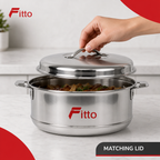 48 Pieces Stainless Steel Casserole Pot with Lid, 2500 ml, Round Cookwares for Serving and Cooking