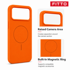 120 Pieces Silicone Magnetic Phone Cases with Raised Camera Protection, Orange