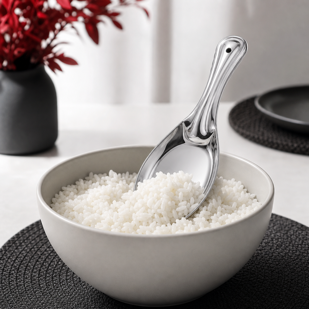 144 Pieces Stainless Steel Oval Rice Spoon, 26 cm