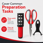 96 Pieces Kitchen Tool Set with Scissors, Knife Sharpener and Peeler, 3 Pieces
