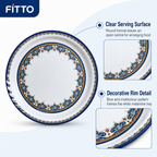 72 Pieces Melamine Round Serving Trays with Decorative Pattern, 45 cm