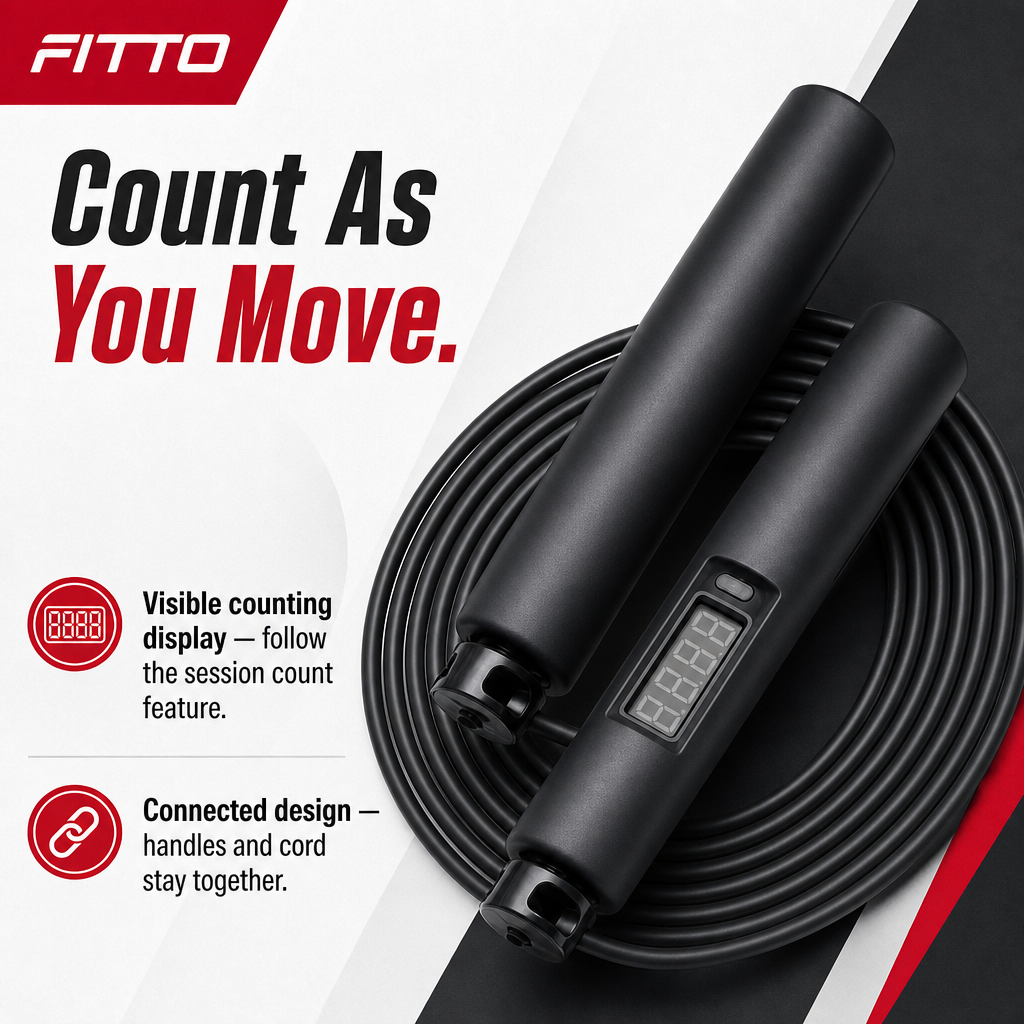 96 Pieces Digital Jump Rope with Integrated Counter for Cardio and Fitness Training, Black