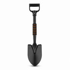 96 Pieces D-Handle Pointed Garden Spade Shovel, 70 cm, Black, 1 Piece