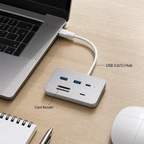 96 Pieces USB 3.0/3.1 Hub with Card Reader and 20 cm Cable for Computer Accessories