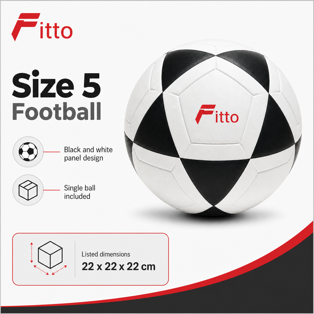 96 Pieces Size 5 Football, Black and White Panel Design, Single Ball for Practice and Play
