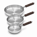 48 Pieces Fry Pan Set, 3-Piece Small Medium Large Cookwares Set for Everyday Kitchen Cooking