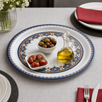 96 Pieces Melamine Round Serving Trays, Waven Design, 30 cm