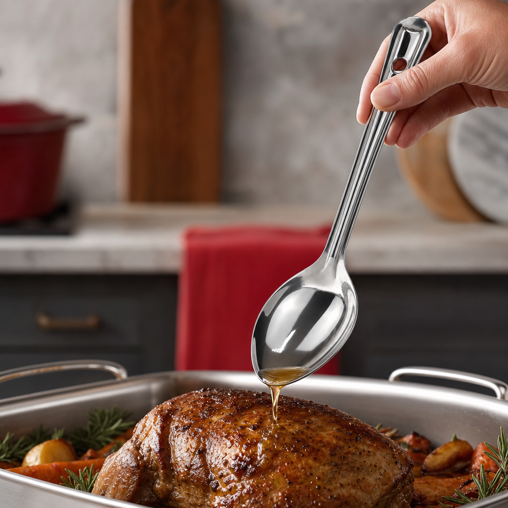 120 Pieces Stainless Steel Basting Spoon No. 5, 25 cm Kitchen Cooking Utensils