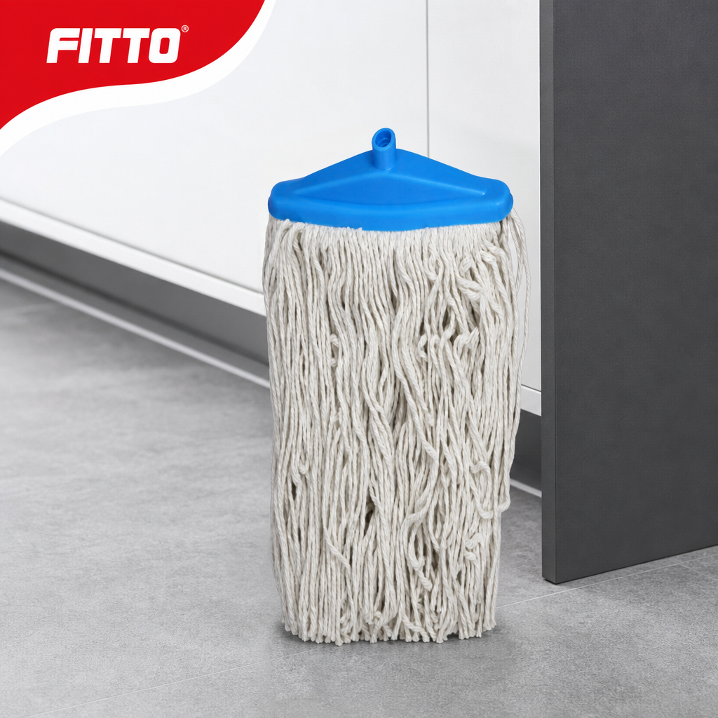 96 Pieces Cotton Mop Head, 300 g, Blue and White, 35 x 18 x 12 cm