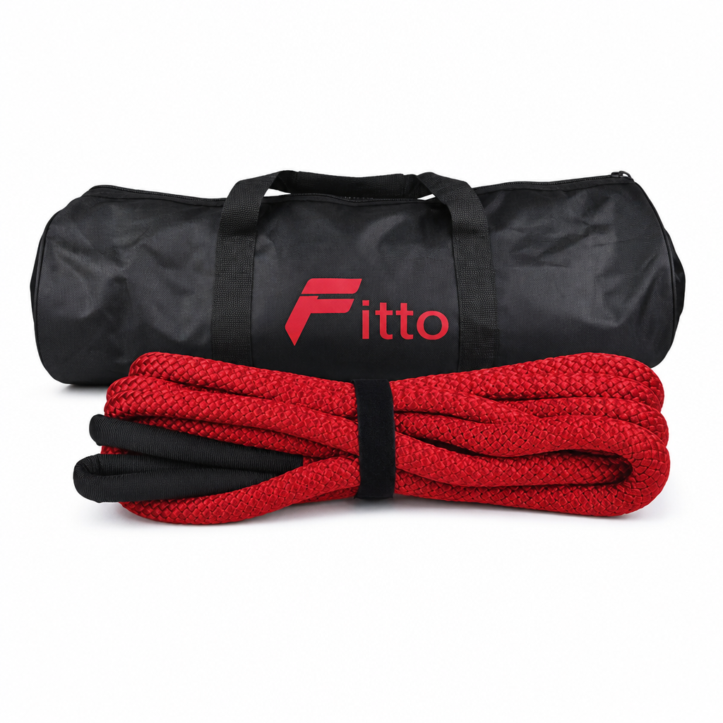 48 Pieces Kinetic Vehicle Recovery Tow Rope, 6 m, 8.2 Ton, 30% Elasticity, Red