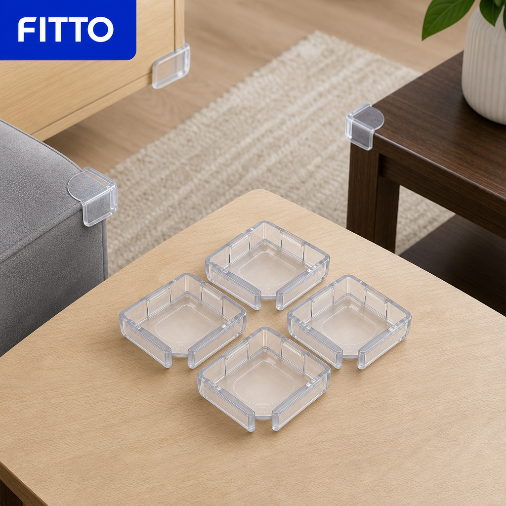 144 Pieces Clear Table Corner Protectors, 4 Pieces, Transparent Rounded Corner Covers for Tables and Furniture