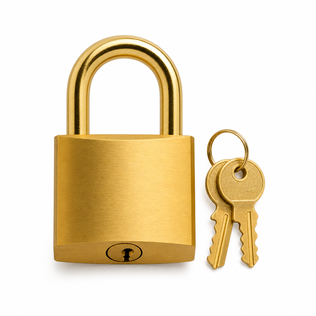 240 Pieces Gold-Plated Padlock with Keys, 5 cm, Gold, 1 Set