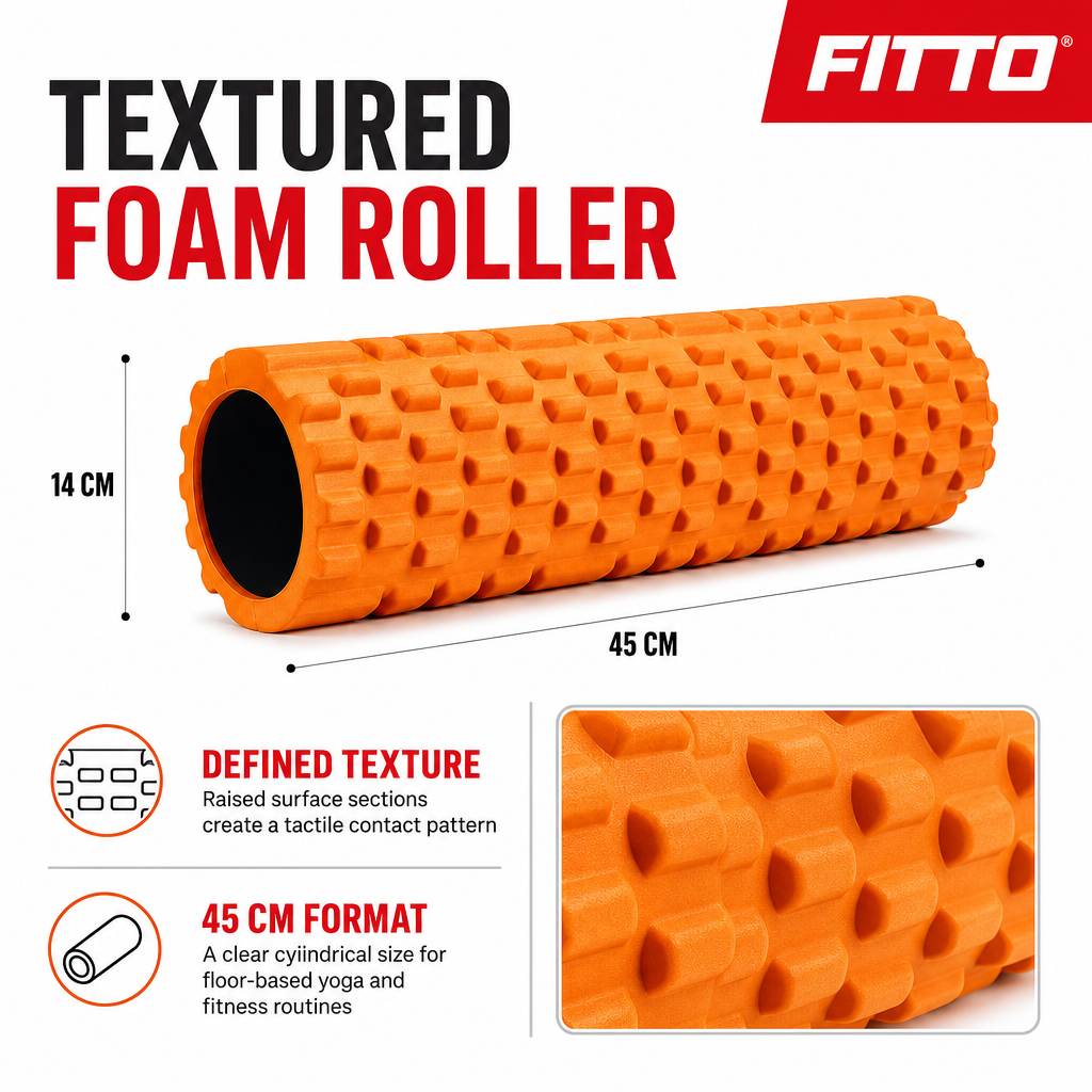 72 Pieces Textured Foam Yoga Roller, 45 cm, Orange