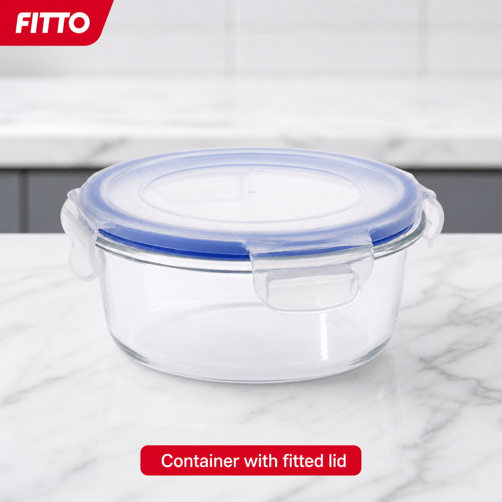 96 Pieces Round Glass Food Storage Containers with PP Lid, 400 ml