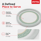 96 Pieces Round Woven Serving Trays, 30 cm, Pale Green and White