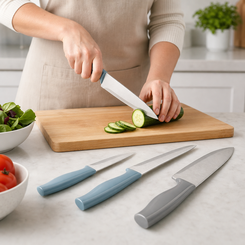 60 Pieces Kitchen Knife Set with Ergonomic Handles, 4-Piece Assorted Kitchen Knives for Food Preparation