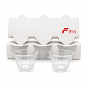 96 Pieces Clear Glass Cawa Cups with Fine Ribbed Design, 6 Pieces