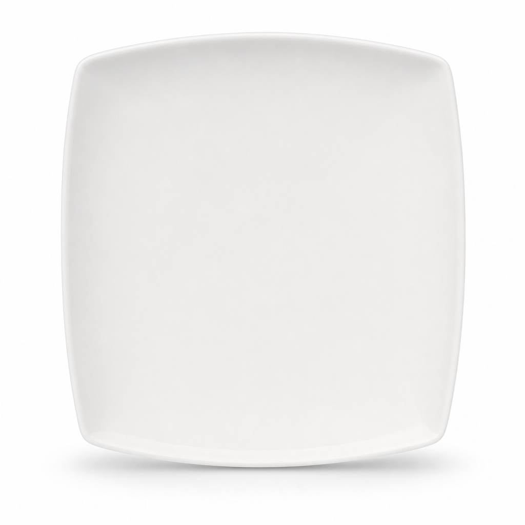 96 Pieces Square Dish, White, 10 Inch, Single Tablewares Plate for Serving and Table Settings