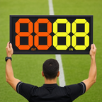 48 Pieces Football Substitution Boards, Double-Sided Player Change Display, Black Frame, Orange and Yellow Digits, 84 x 38.5 cm