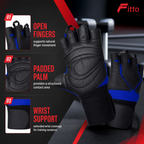 96 Pieces Gym Gloveses with Wrist Support, Fingerless Palm Padding for Weight Lifting, Training and Fitness Workouts