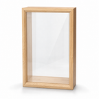 72 Pieces Wooden Display Cases, Tall Rectangular Natural Finish, 36 x 25 x 20 cm