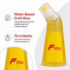 240 Pieces Yellow Water-Based Craft Glues, 70 ml Bottle, 1 Piece