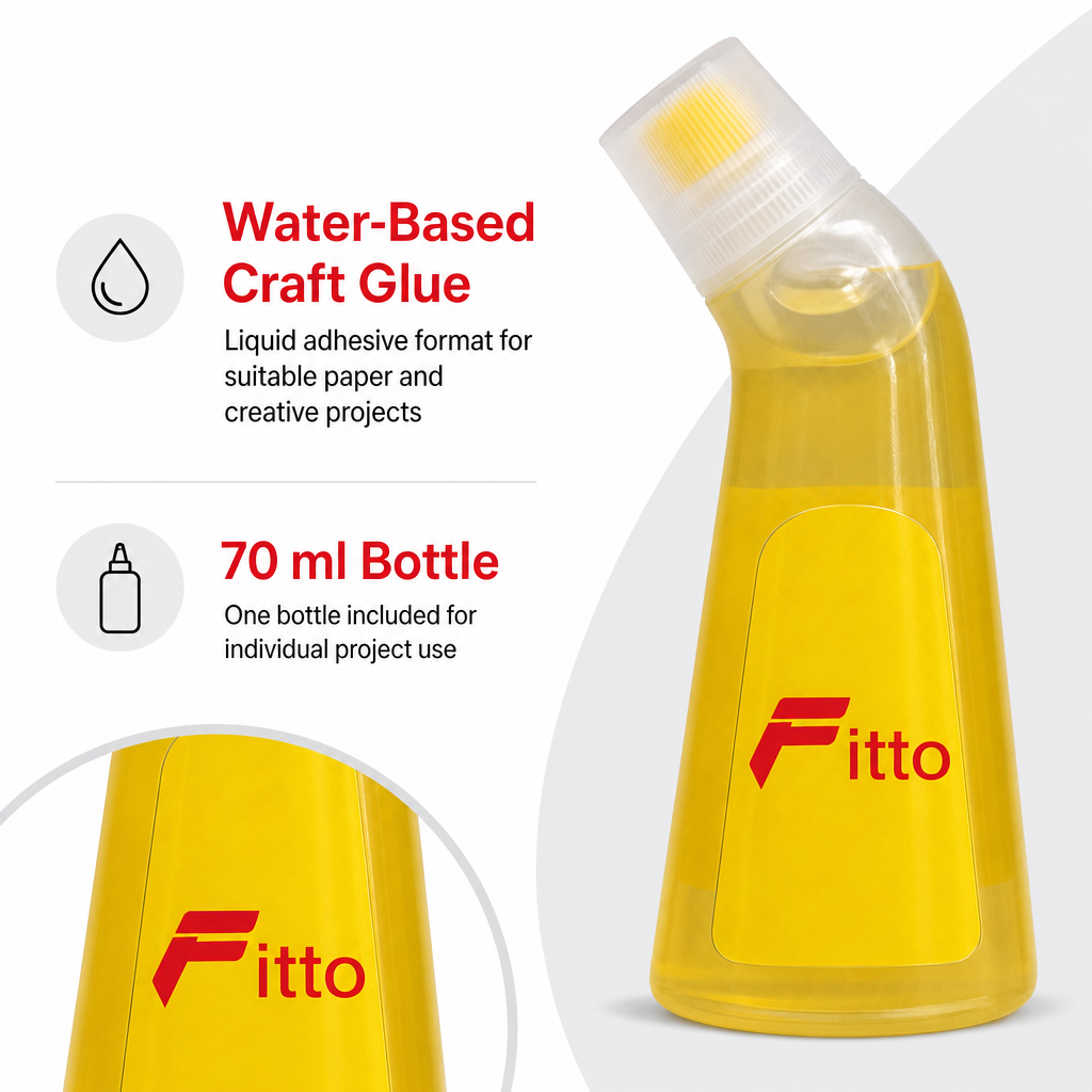 240 Pieces Yellow Water-Based Craft Glues, 70 ml Bottle, 1 Piece