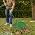 96 Pieces Wide Plastic Leaf Rake, 152 cm Overall, Green, 1 Piece