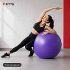 72 Pieces Exercise Ball for Fitness and Yoga, 85 cm Purple Ball for Core Training and Stretching