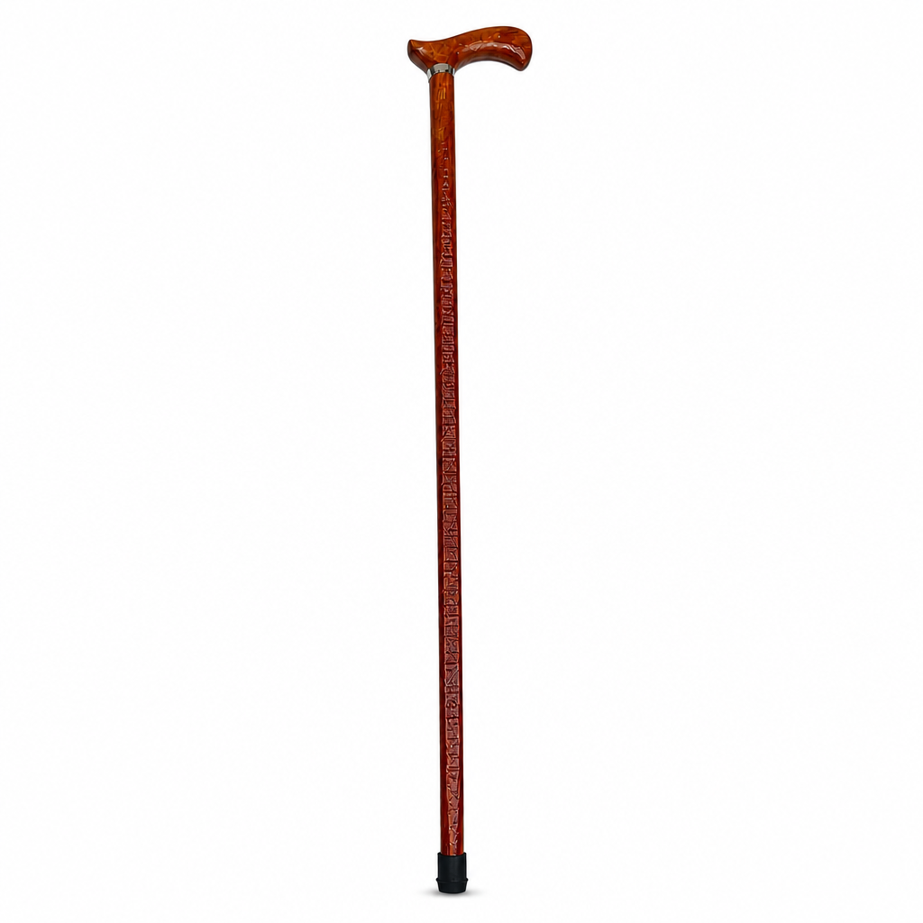 96 Pieces Wooden Walking Canes with Curved Handle, Reddish Brown, 96 cm